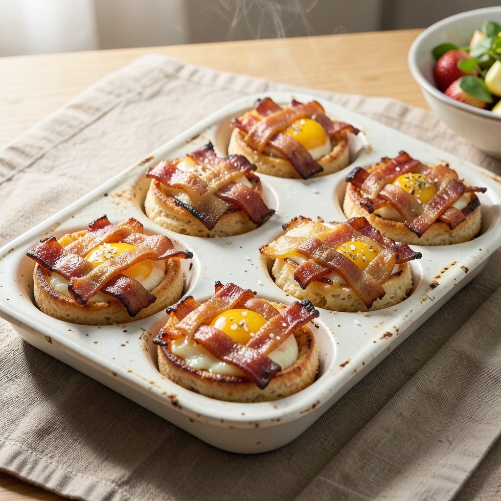 Bacon Egg and Cheese Breakfast Cups Recipe: Crispy Edges, Runny Yolk Magic