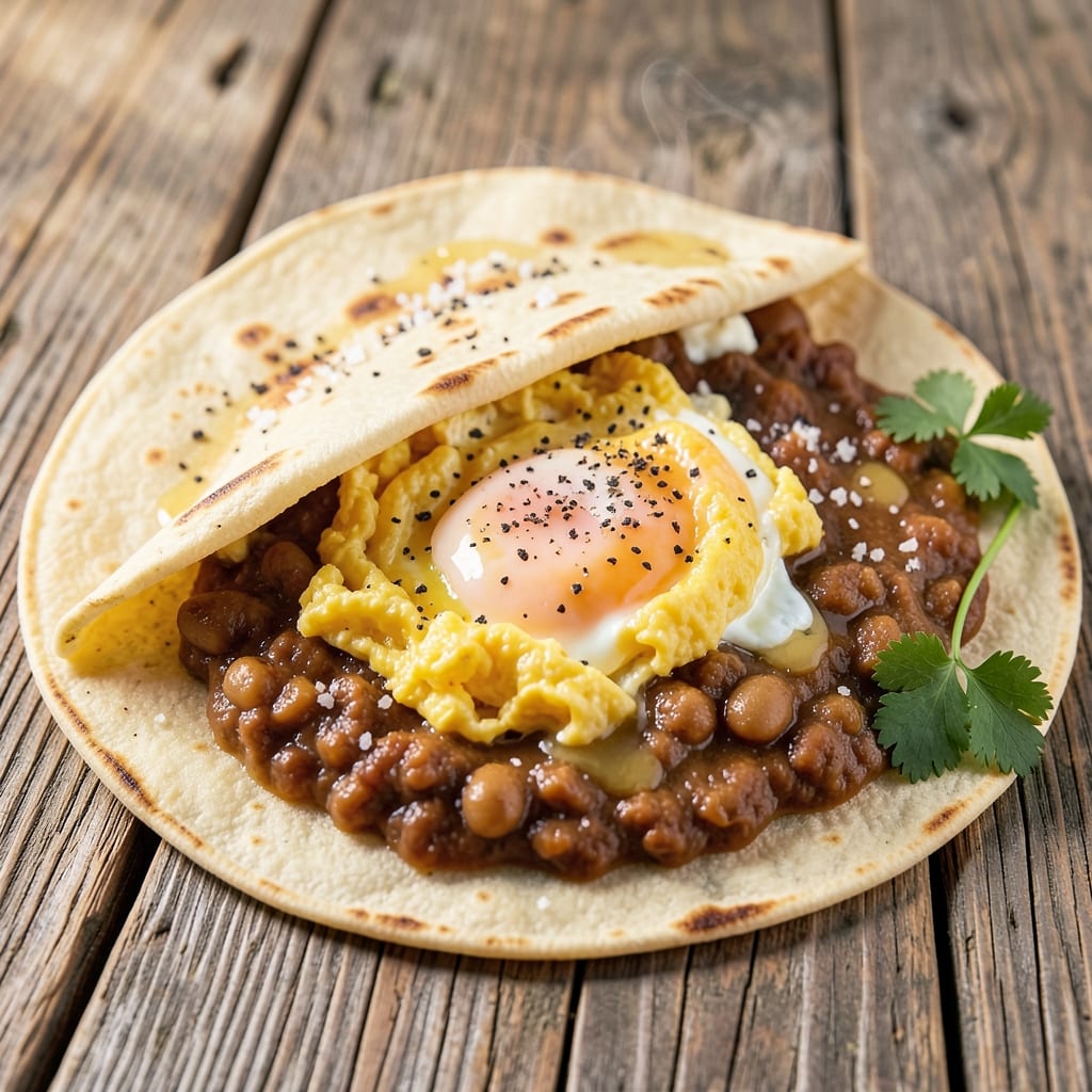 Egg And Bean Burrito Recipe: Scrambled Eggs and Refried Beans Wrapped in Fluffy Tortillas