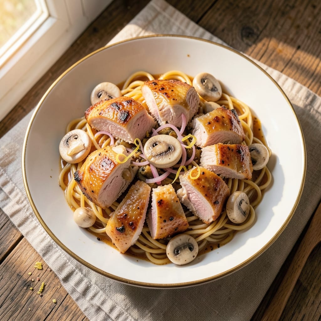Chicken Mushroom Egg Noodle Recipe: Umami-Packed One-Pan Meal in 25 Minutes