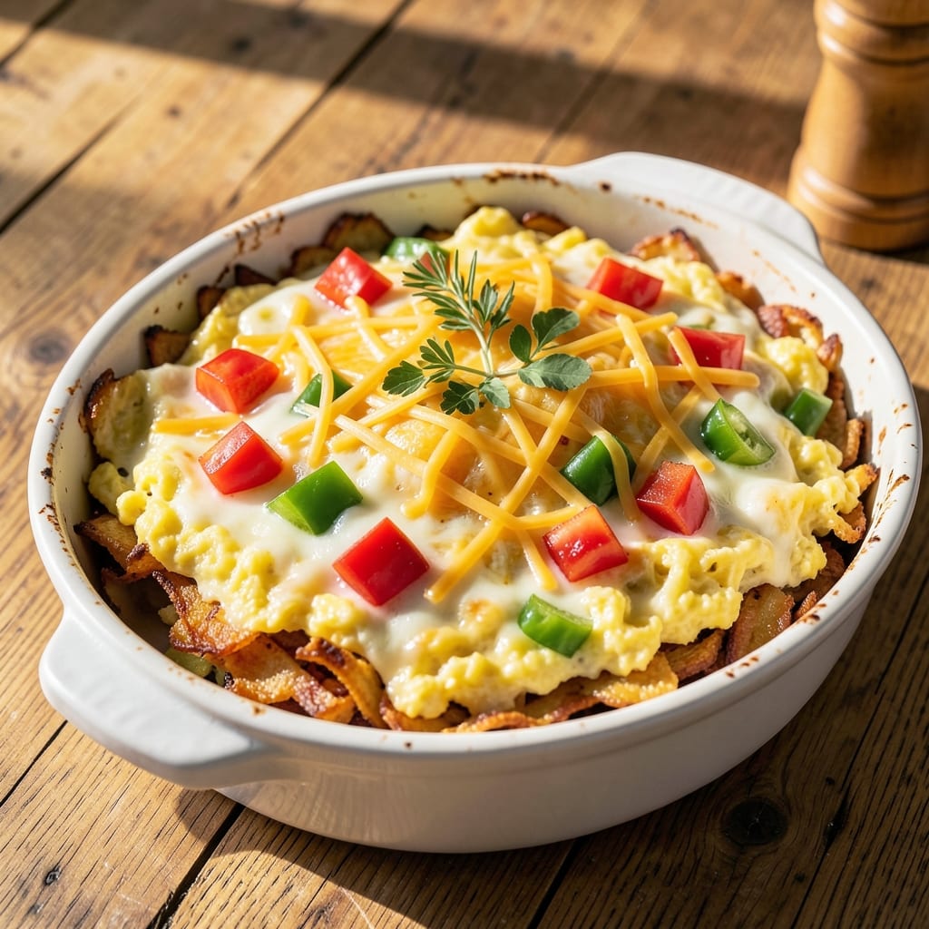 Egg Bake Recipe with Frozen Hash Browns: Crispy Potato Top and Fluffy Yolk Magic